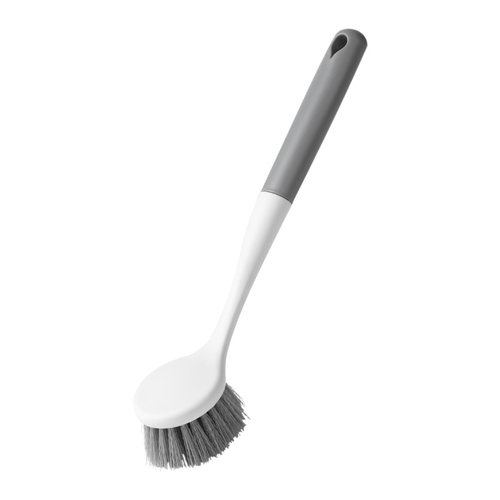 Brosse à vaisselle à long manche en plastique robuste, crochet de suspension, pour évier et casseroles