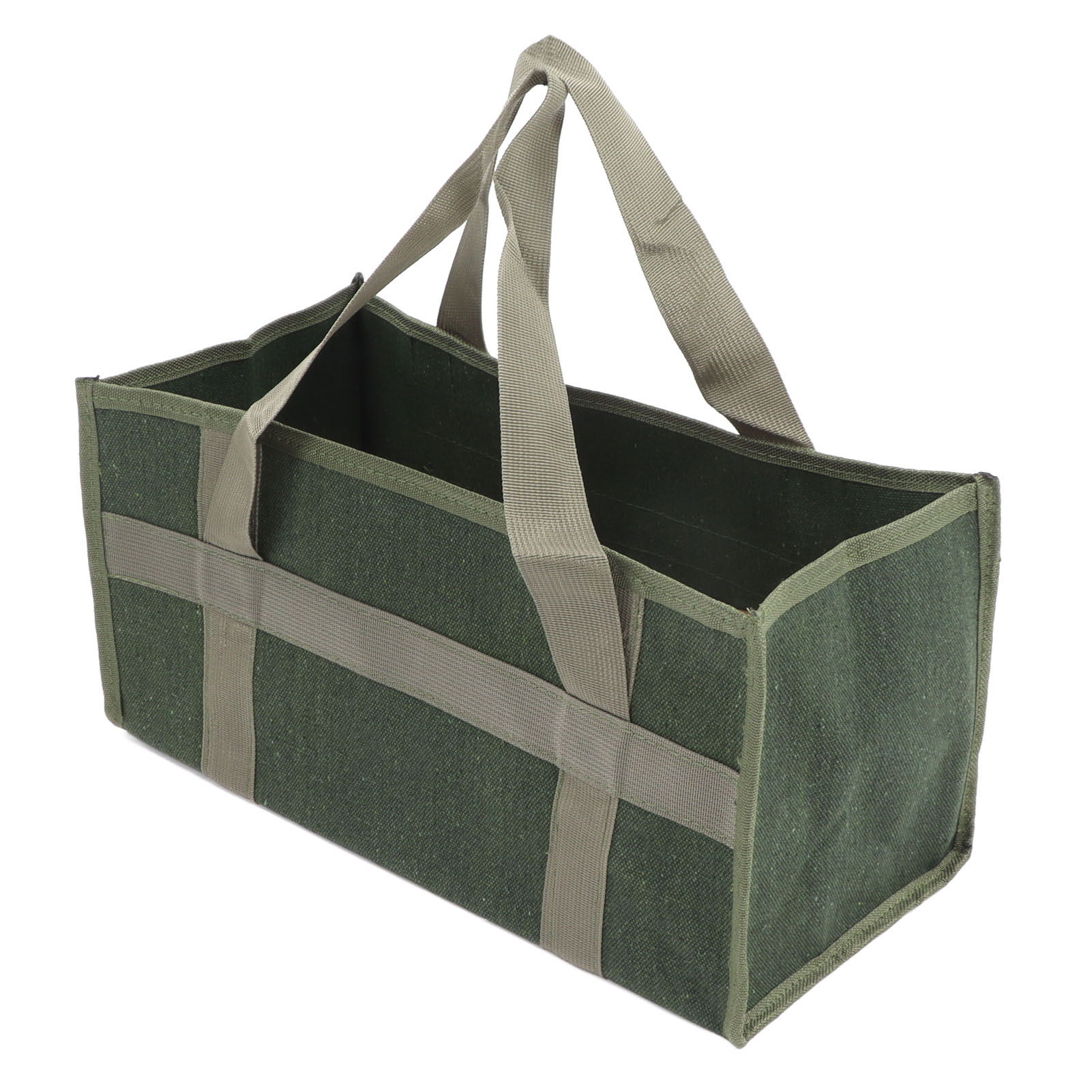 Sac à outils à large ouverture en toile, 43 x 21 x 21 cm, vert olive