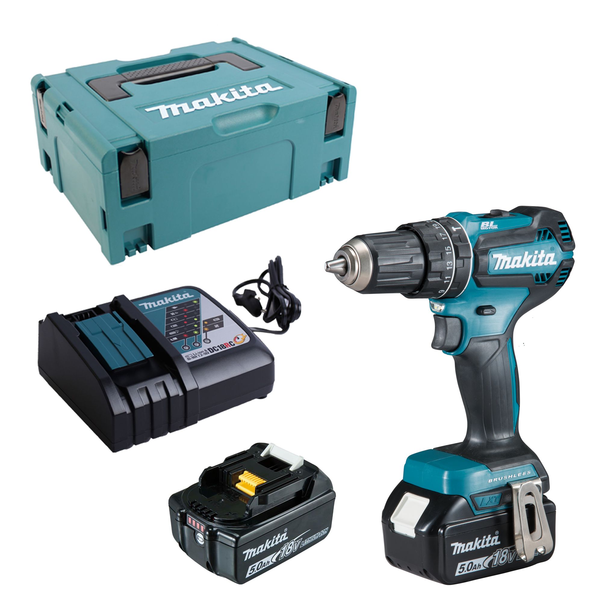 Makita DHP485RTJ Akku Schlagbohrschrauber 50/27 Nm Bl 18V Li-Ion Lxt - Image 10