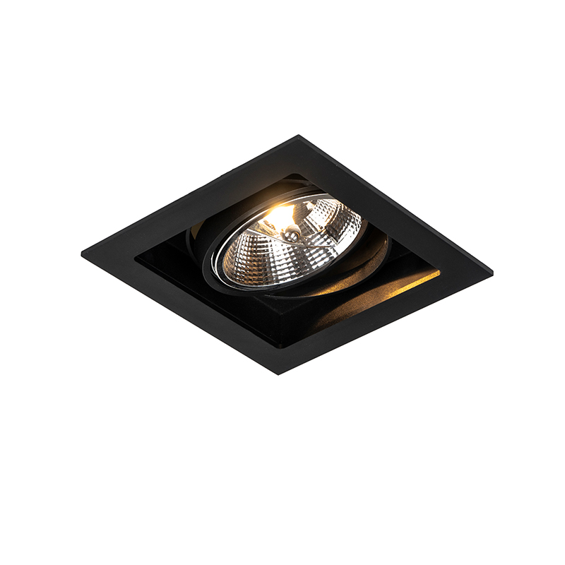 Qazqa Modern Recessed Spotlight Black 18 Cm Adjustable - Artemis 111