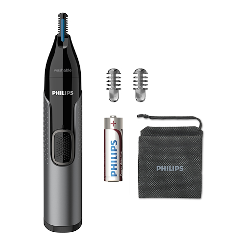Tondeuse a nez et oreilles sur piles 2 sabots pochettes Philips NT3650.16