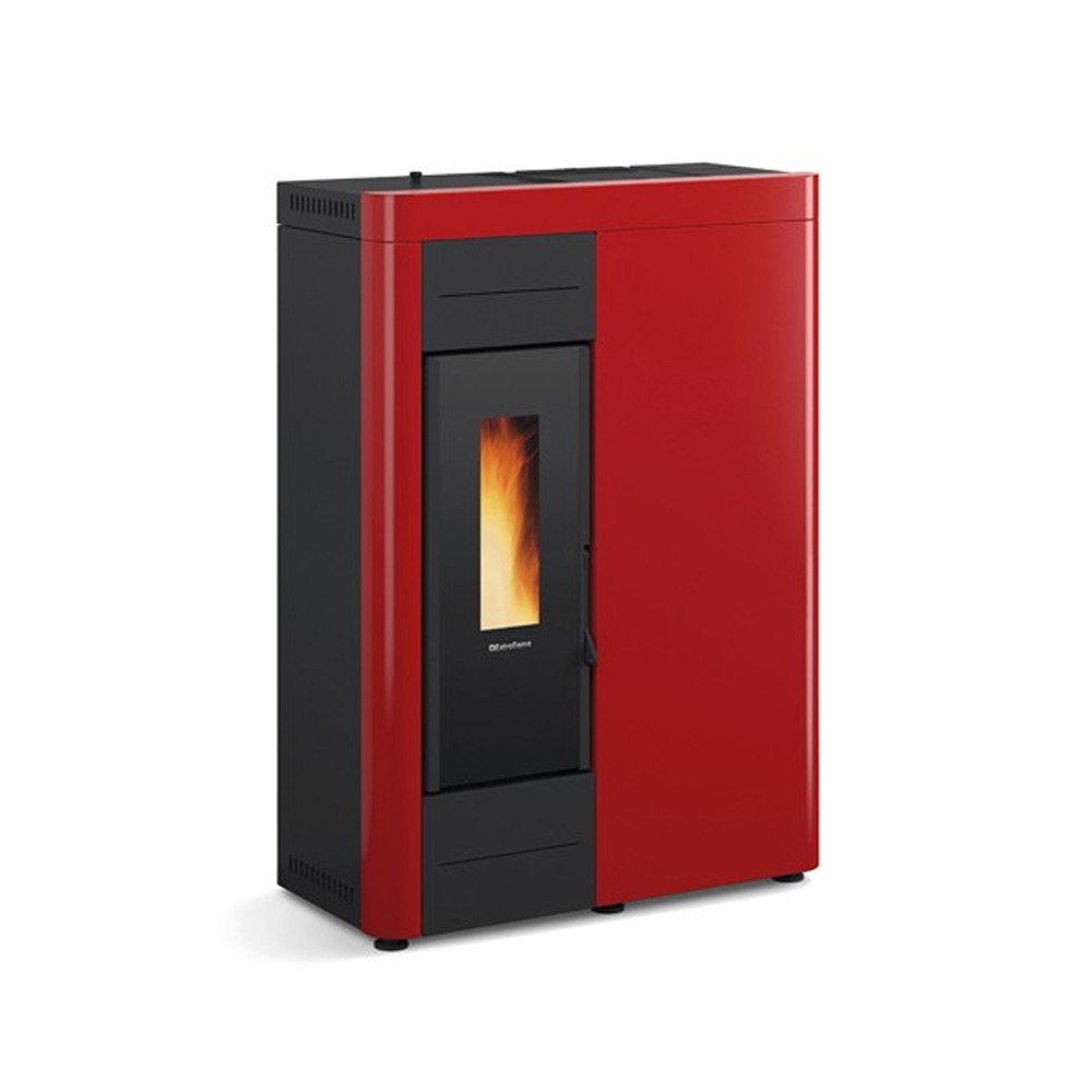 La Nordica Extraflame Termostufa A Pellet Virna In Acciaio Bordeaux 14,5 Kw Per 400 M Termo Stufa