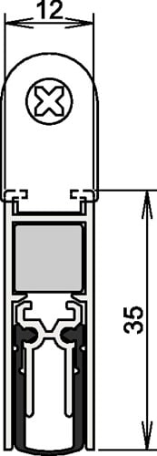 Athmer Türdichtung Doppeldicht® M-12/35 1-393 2-S.l.833mm Alu.silberf.hlt - Image 4