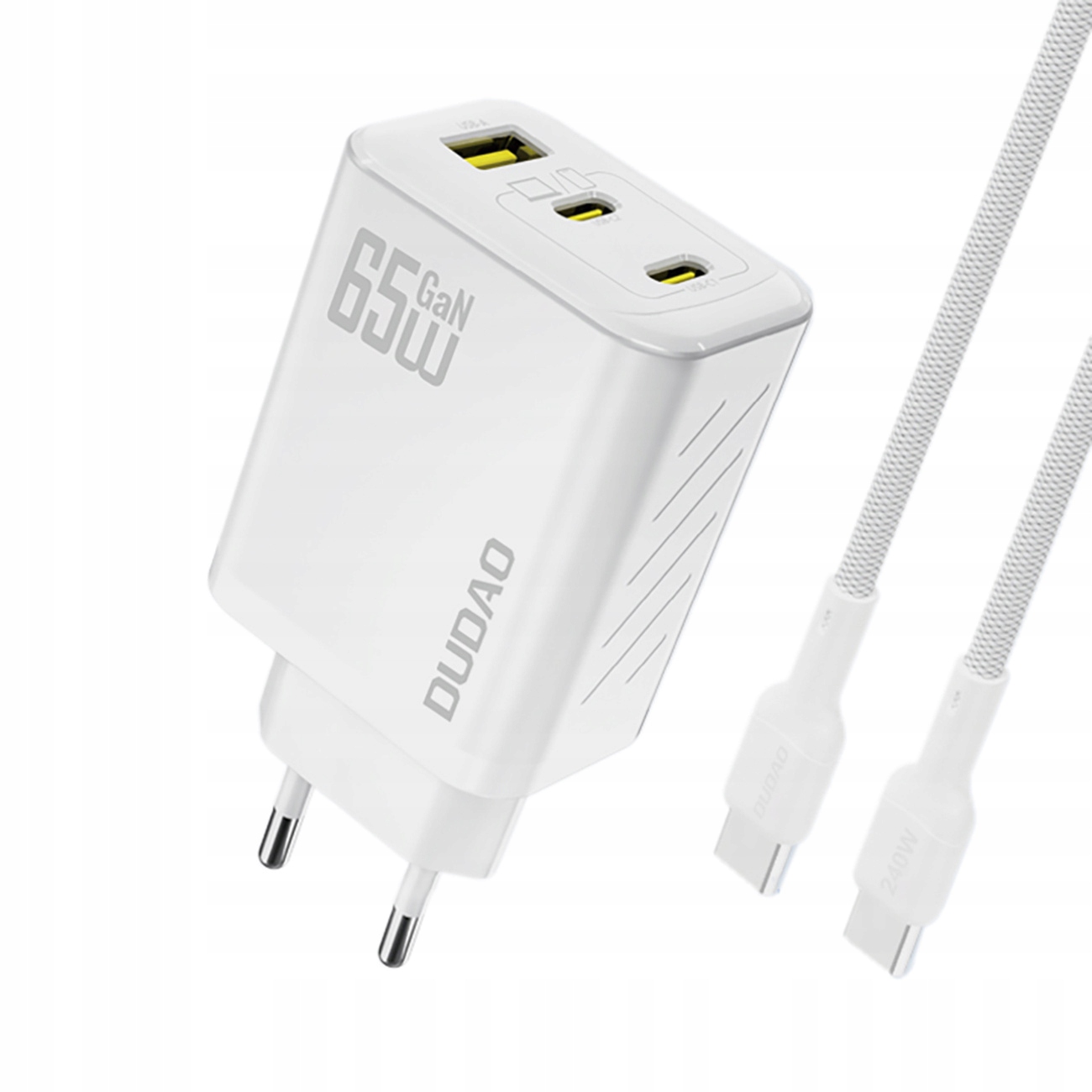 Dudao A29C 65W GaN Wall Charger USB-C Cable - White - Bild 4