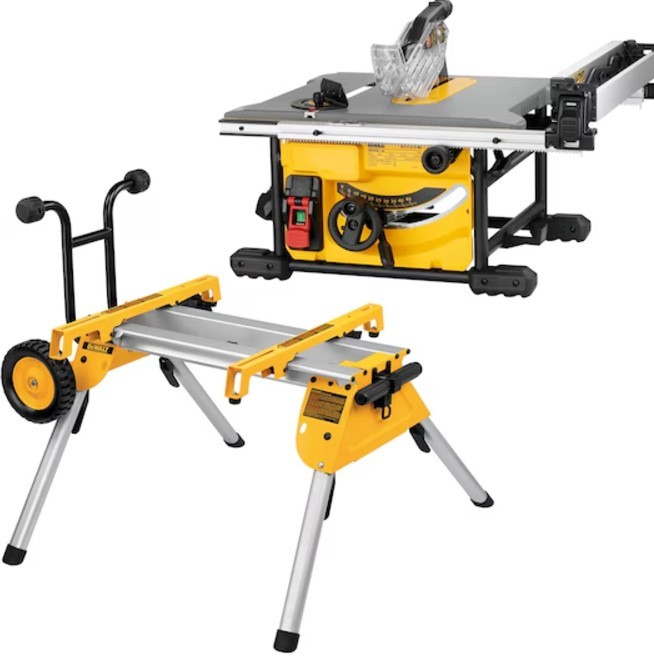 Dewalt Dwe7485rs-Qs Tischkreissäge + Fahrbares Untergestell De7400
