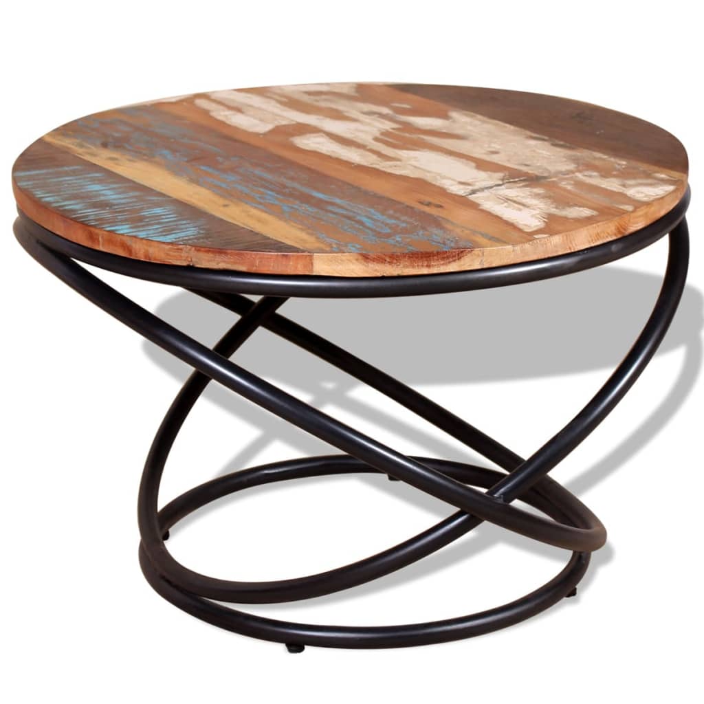 Table Basse Bois De Récupération Massif 60x60x40 Cm Vidaxl