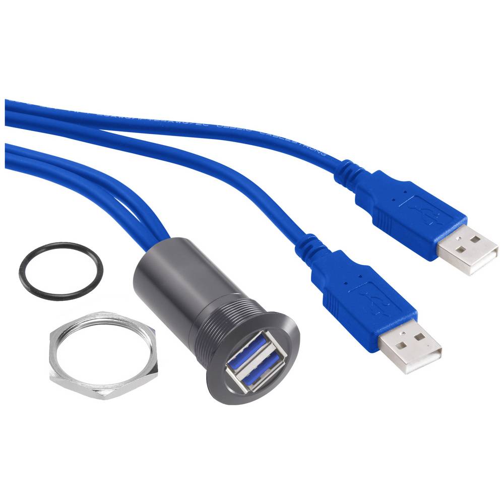 TRU Components USB-13-BK USB-Einbaubuchse 3.0 Buchse, Einbau Inhalt: 1St.