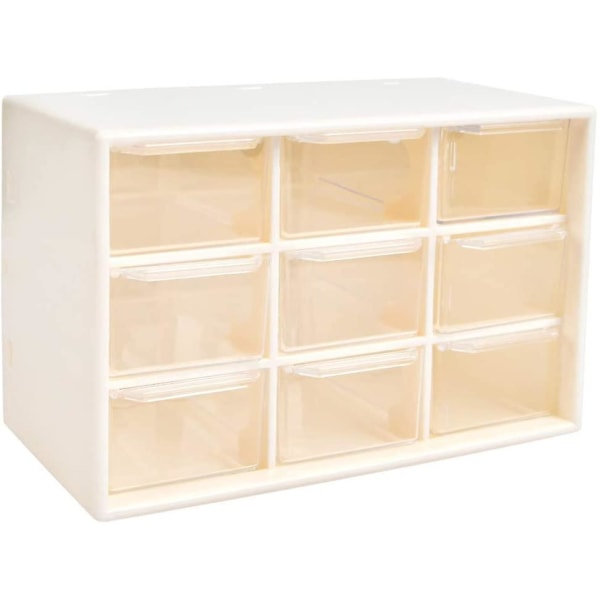 Boîte de rangement 9 compartiments pour petites pièces et vis, organiseur 3 étages à tiroirs transparents
