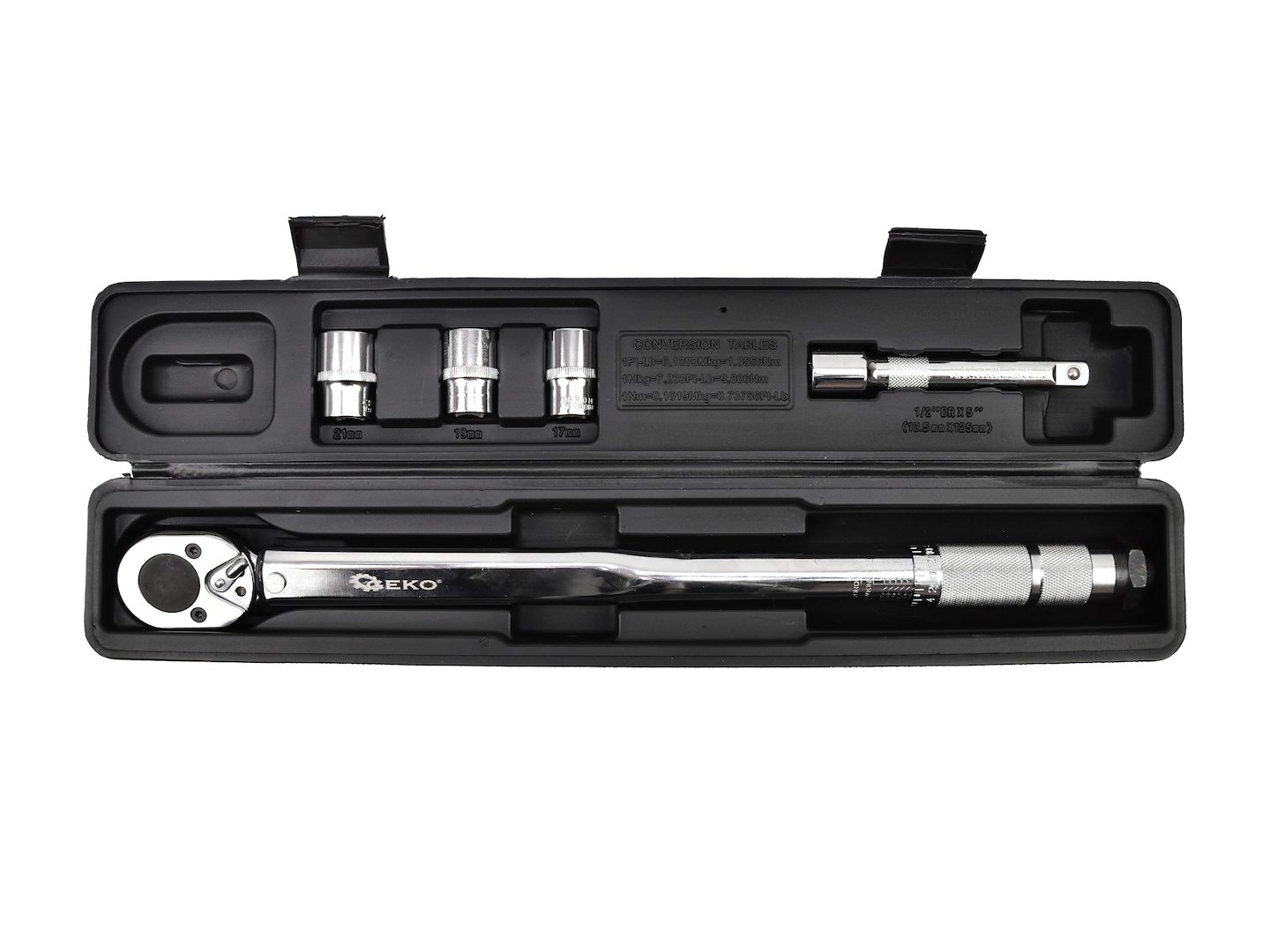 Import Drehmomentschlüssel 1/2" 28-210 Nm + Steckschlüssel Und Verlängerung (10)