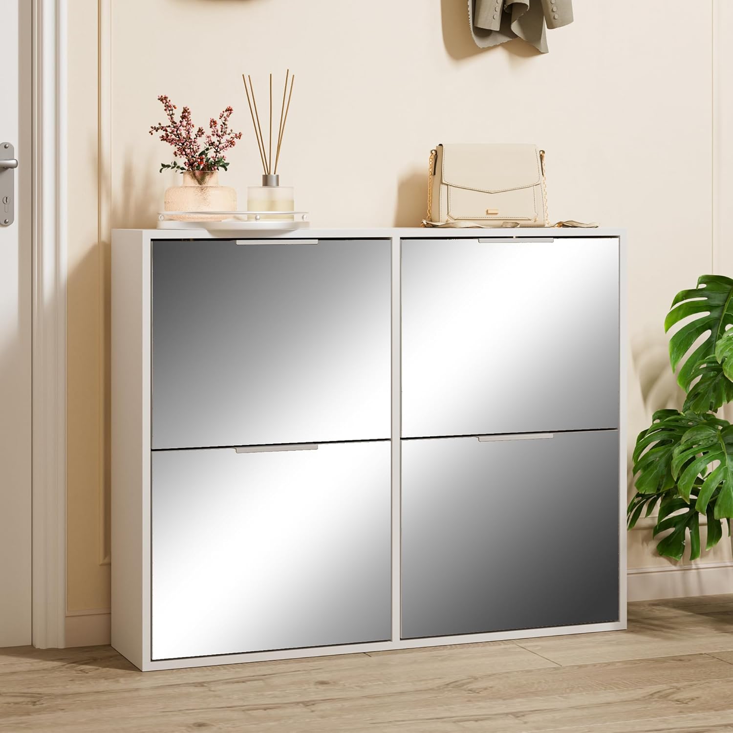 Uev Armoire À Chaussures Avec Miroir
