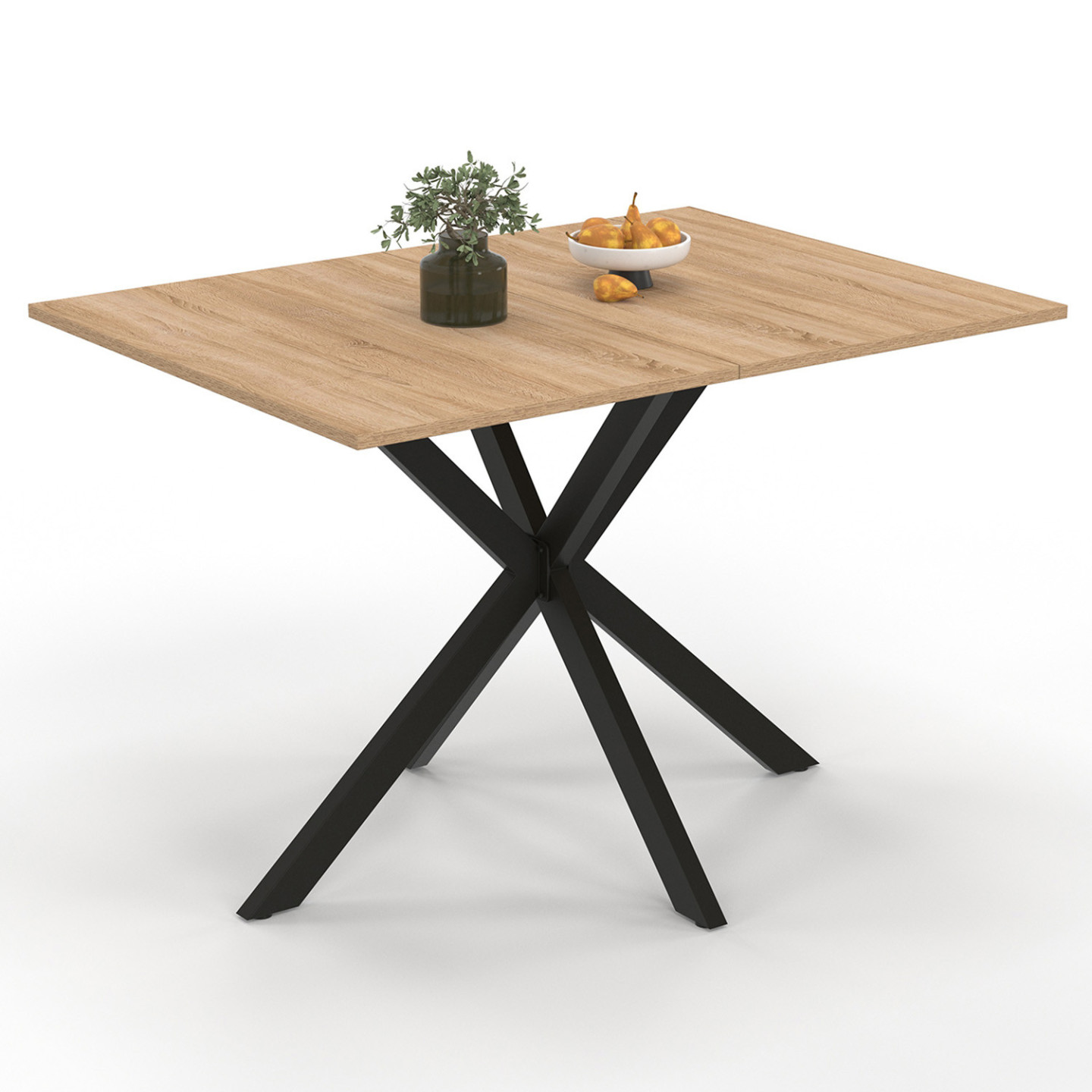 Idmarket - Table À Manger Rectangle Alix 6 Personnes Pied Araignée Bois