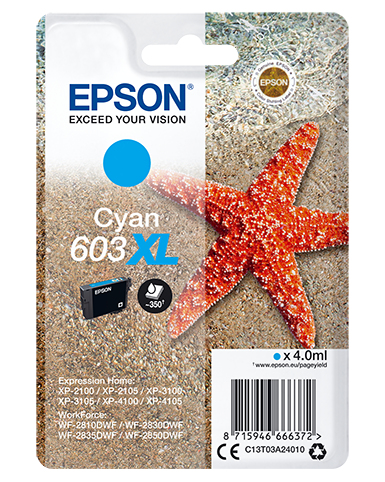 Epson 603XL/T03A2 Cyan Tintenpatrone XL Hohe Reichweite 4ml - Bild 7