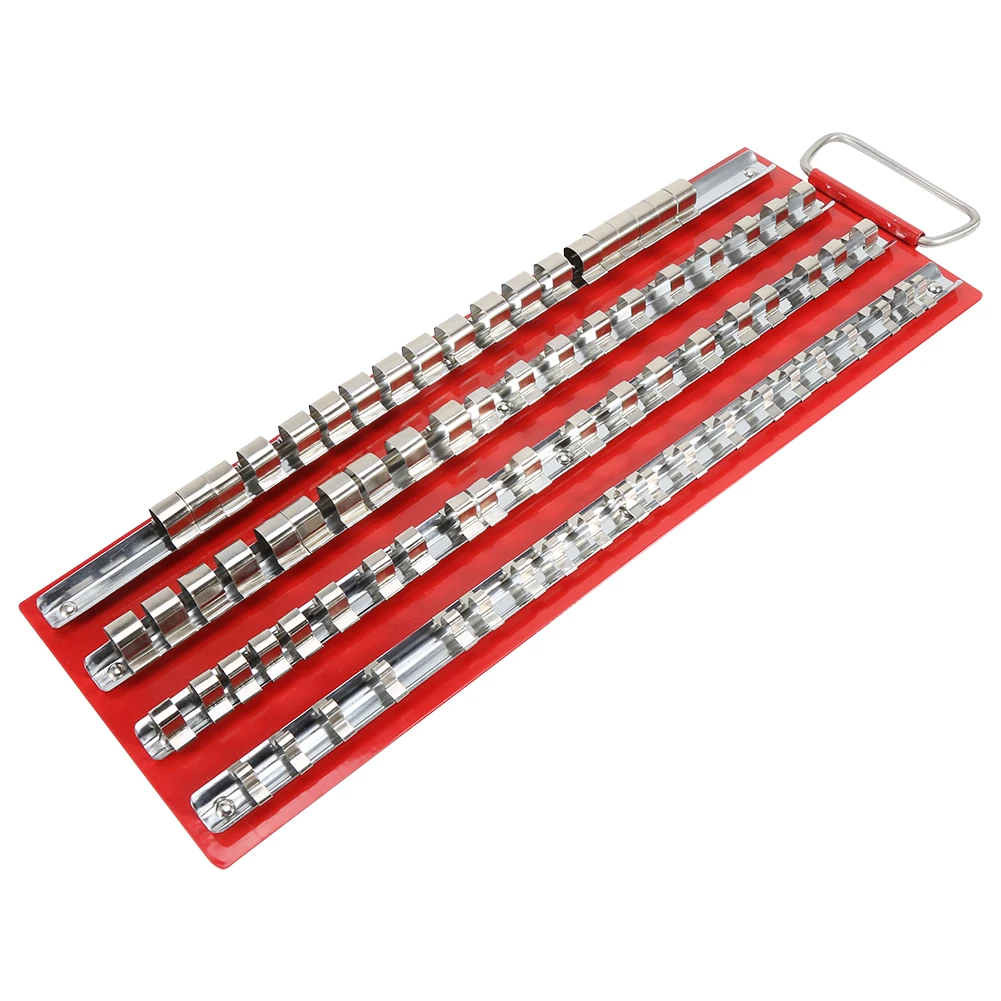 Organisateur de douilles AQUAFORGE, clips acier inoxydable, 80 pièces, rouge