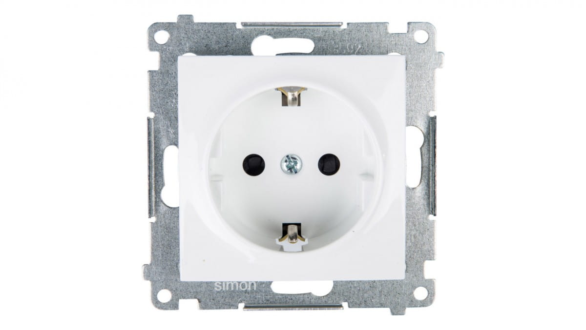 Oem Simon 54 Einzelsteckdose Schuko Mit/Ohne 16A Ip20 Mit Schienenverschluss Weiß Dgsz1z.01/11