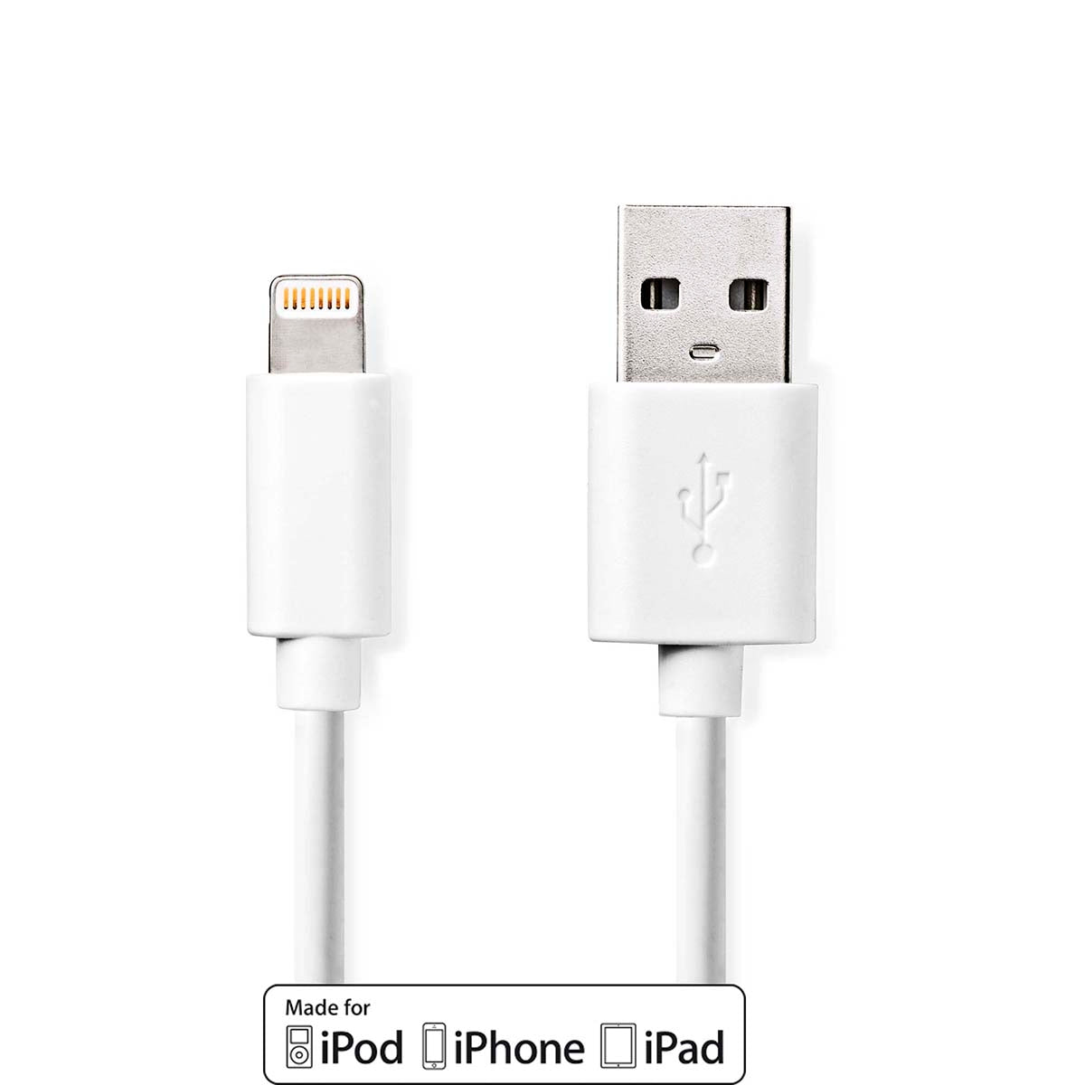 Lightning Kabel | Usb 2.0 | Apple Lightning, 8-Polig | Usb-A Stecker | 480 Mbps | Vernickelt | 1,00 M | Rund | Pvc | Weiß | Box - Bild 4