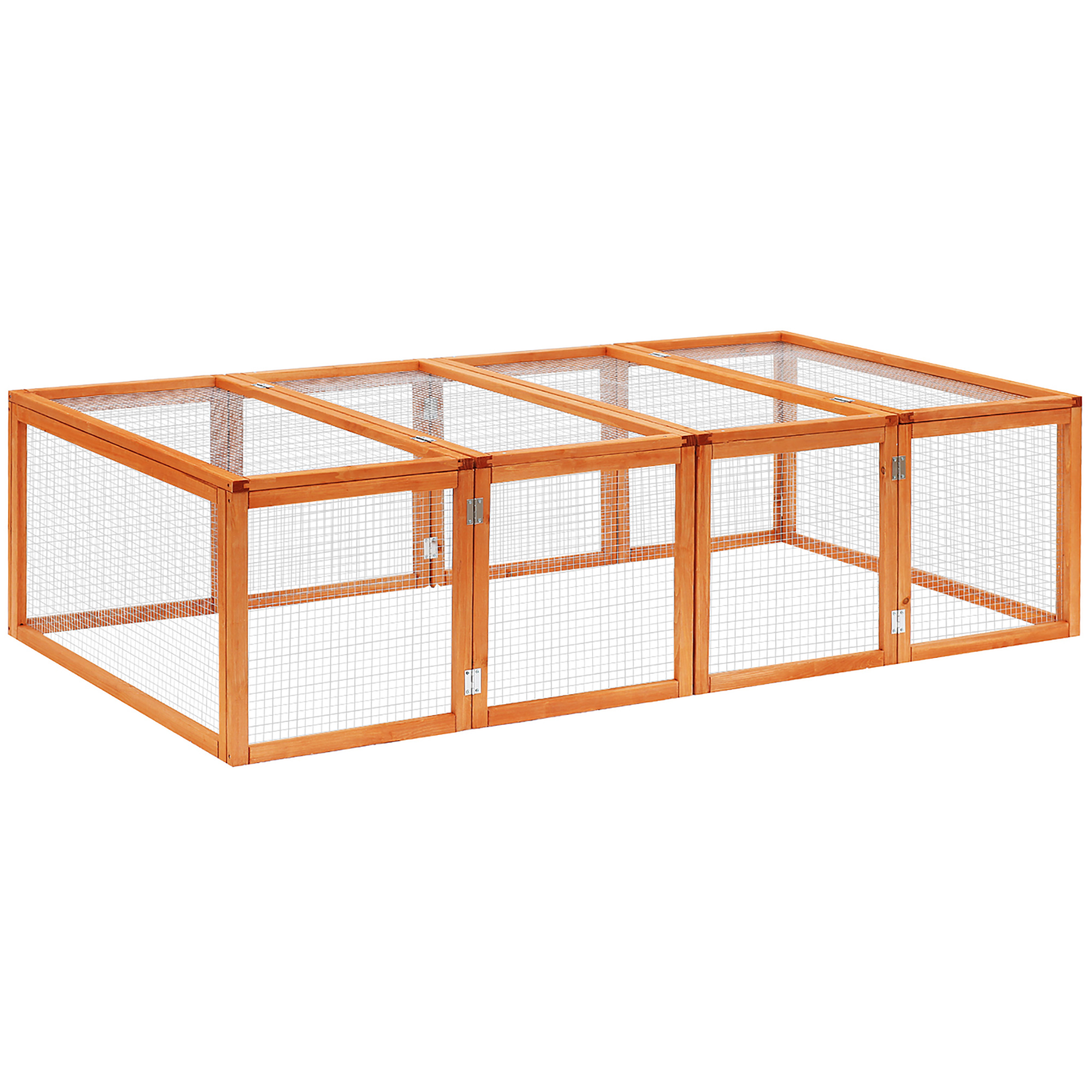 Pawhut - Kleintierstall Kleintiergehege, Freigehege Kleintierkäfig Mit Tür, Meerschweinchenstall, Freilaufgehege, Kleintierhaus Aus Tannenholz, Natur 181 X 100 X 48 Cm