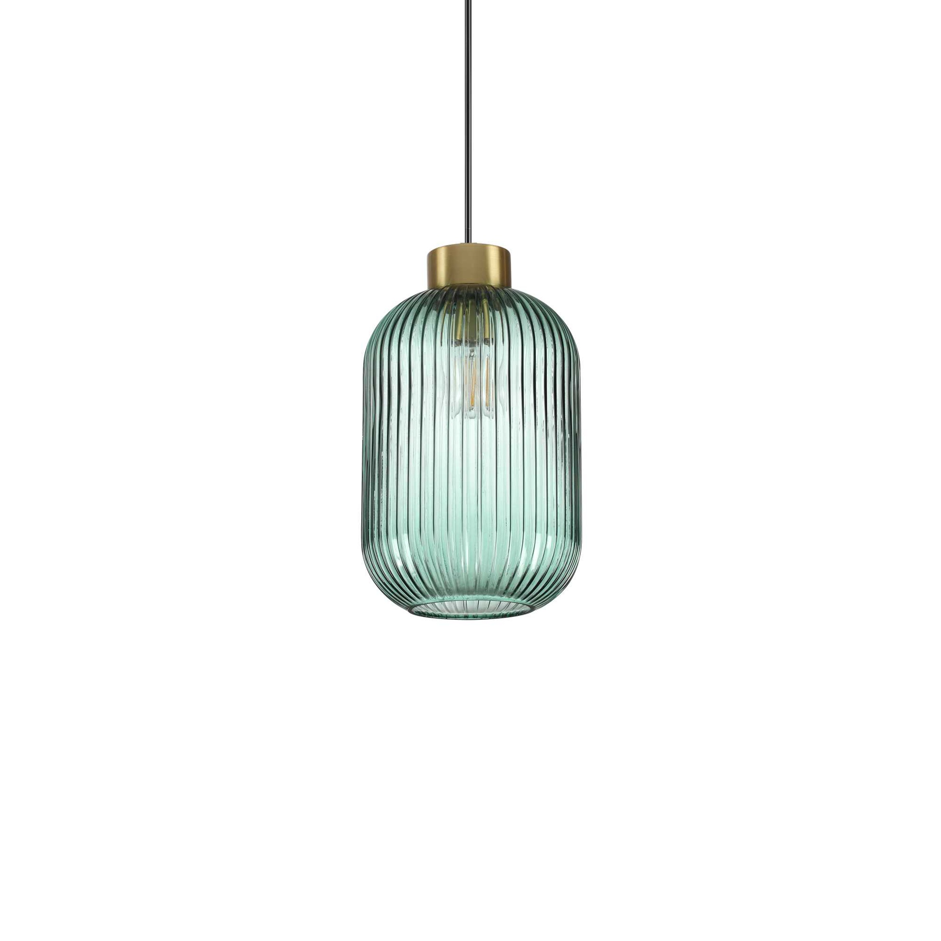 Pendelleuchte MINT-1, Ø 14cm, E27, Minzgrün / Messing satin - Bild 2