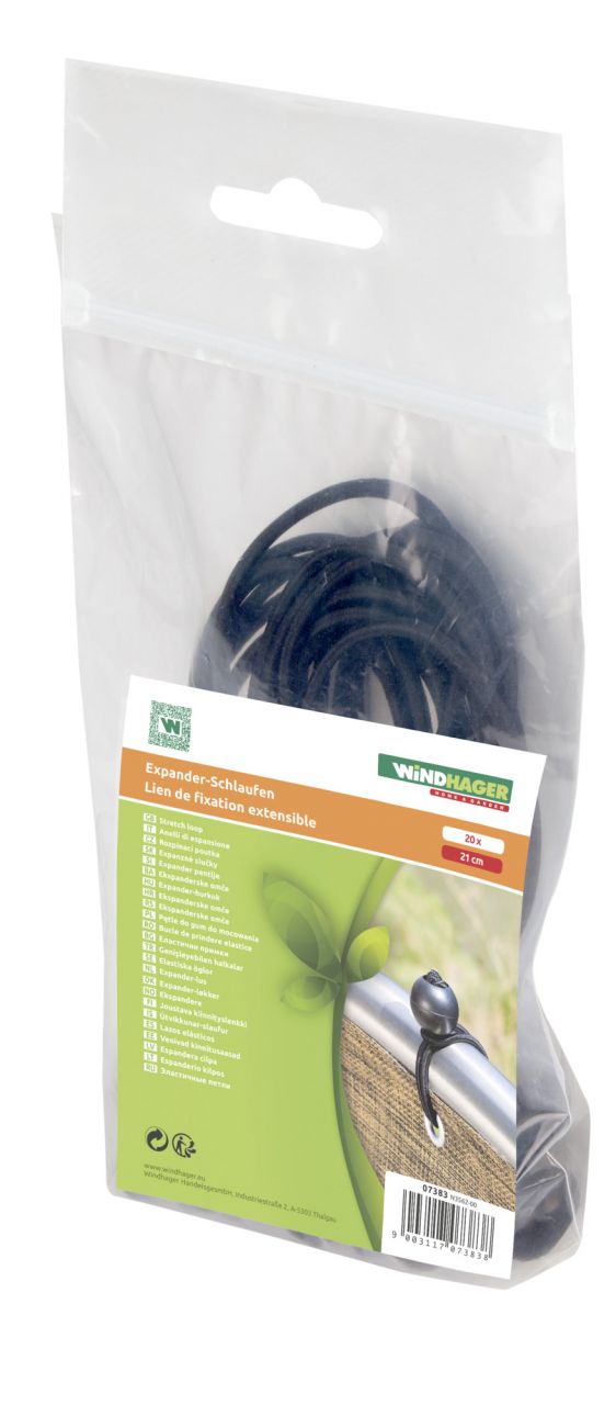 20x Windhager Expander-Schlaufe Spanngummi Planenspanner Befestigung Länge 21 cm - Image 3