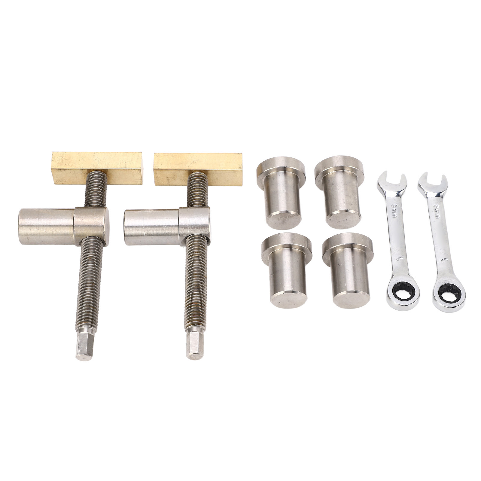 Lot de pinces de bureau réglables en acier inoxydable et laiton, fixation rapide, 2 clés à cliquet, 19 mm
