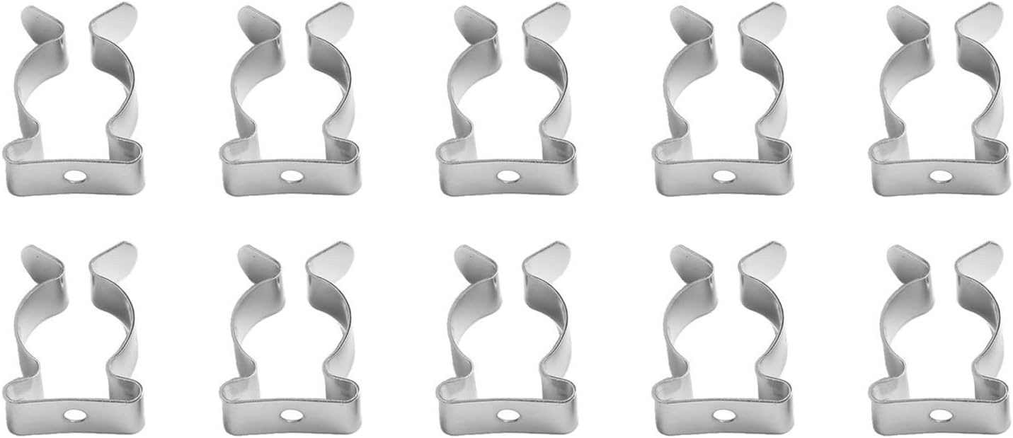 Clips à ressort en acier au manganèse, 6 à 50 mm, lot de 10