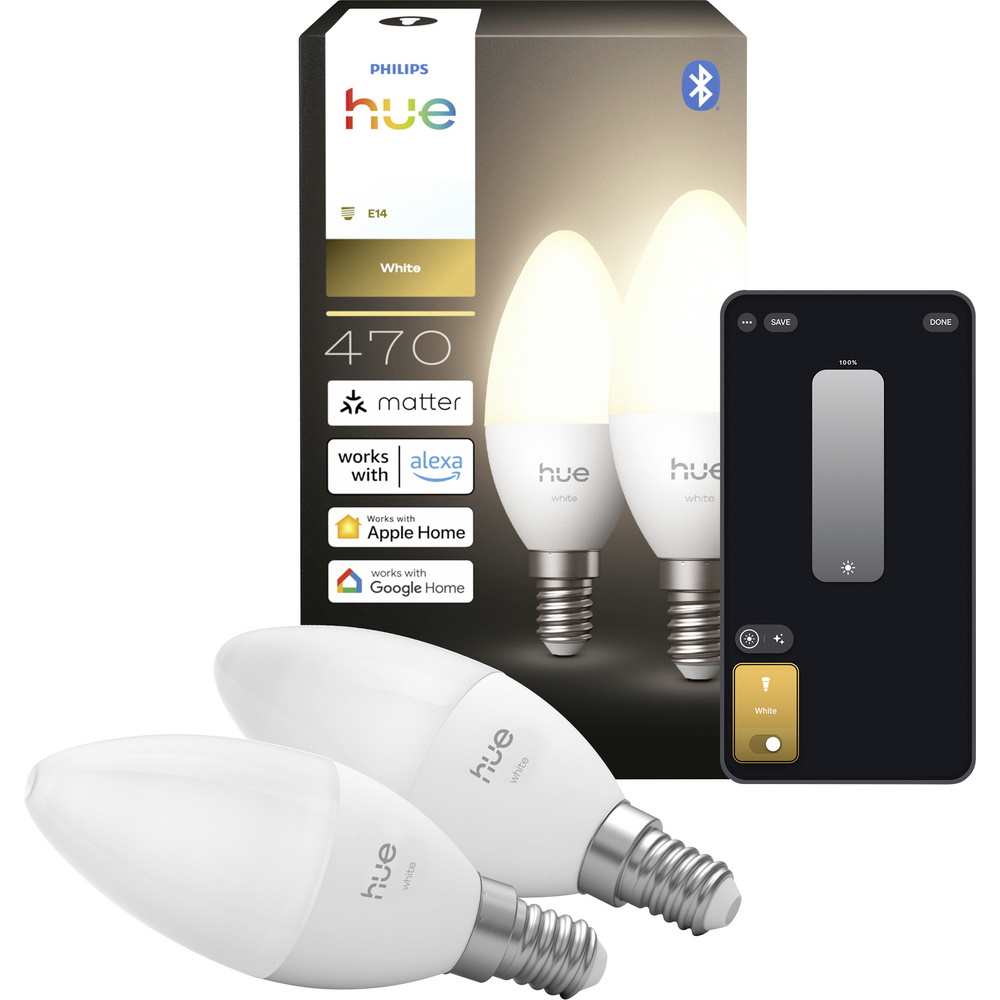 Philips Hue B39 Candle - E14 bulb - White - 2 pack - Bild 5