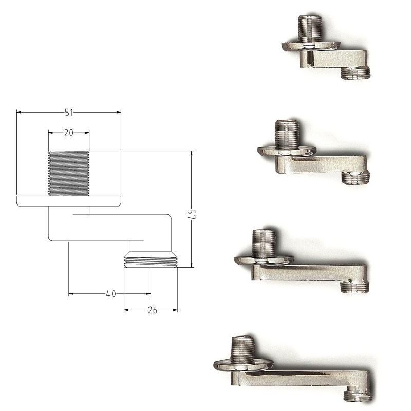 Distanziatore 1 2 X 3 4 Cromato Spostamento Mm.40 636800oc1 2x4
