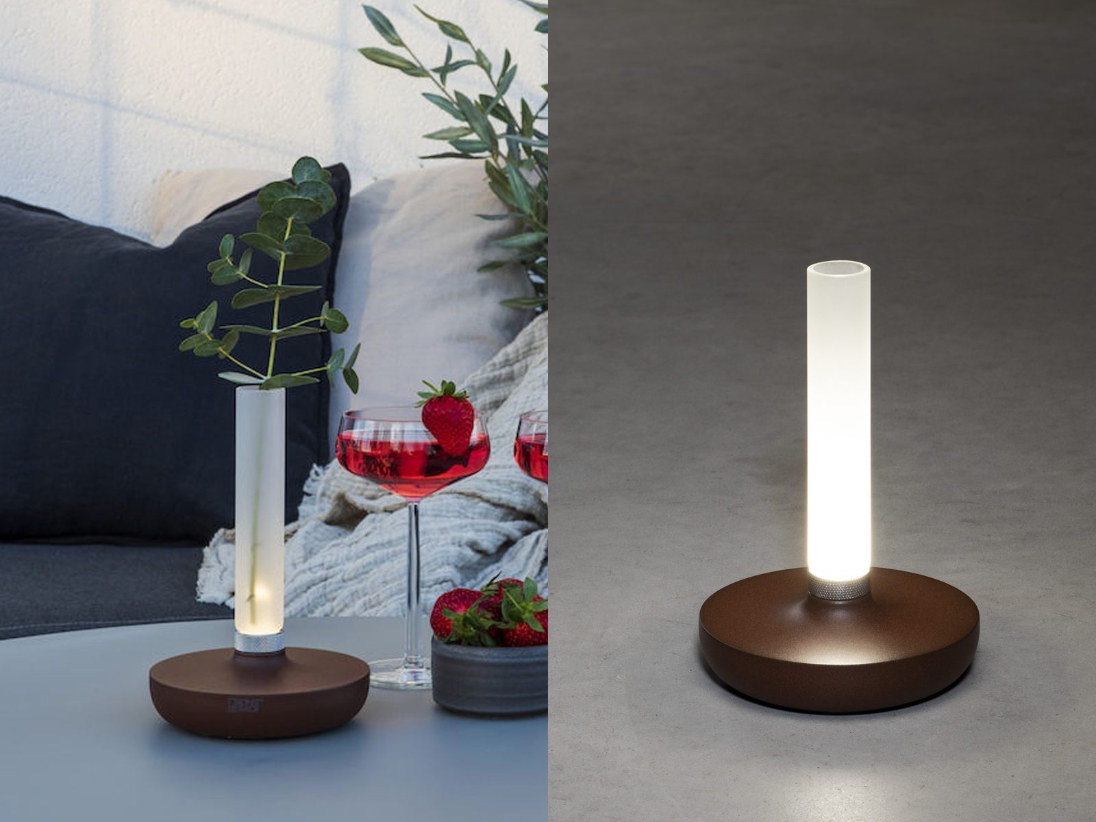 Schwarz Led Außentischleuchte Und Blumenvase Biarritz Mit Akkubetrieb, Rost Höhe 20Cm - Bild 5