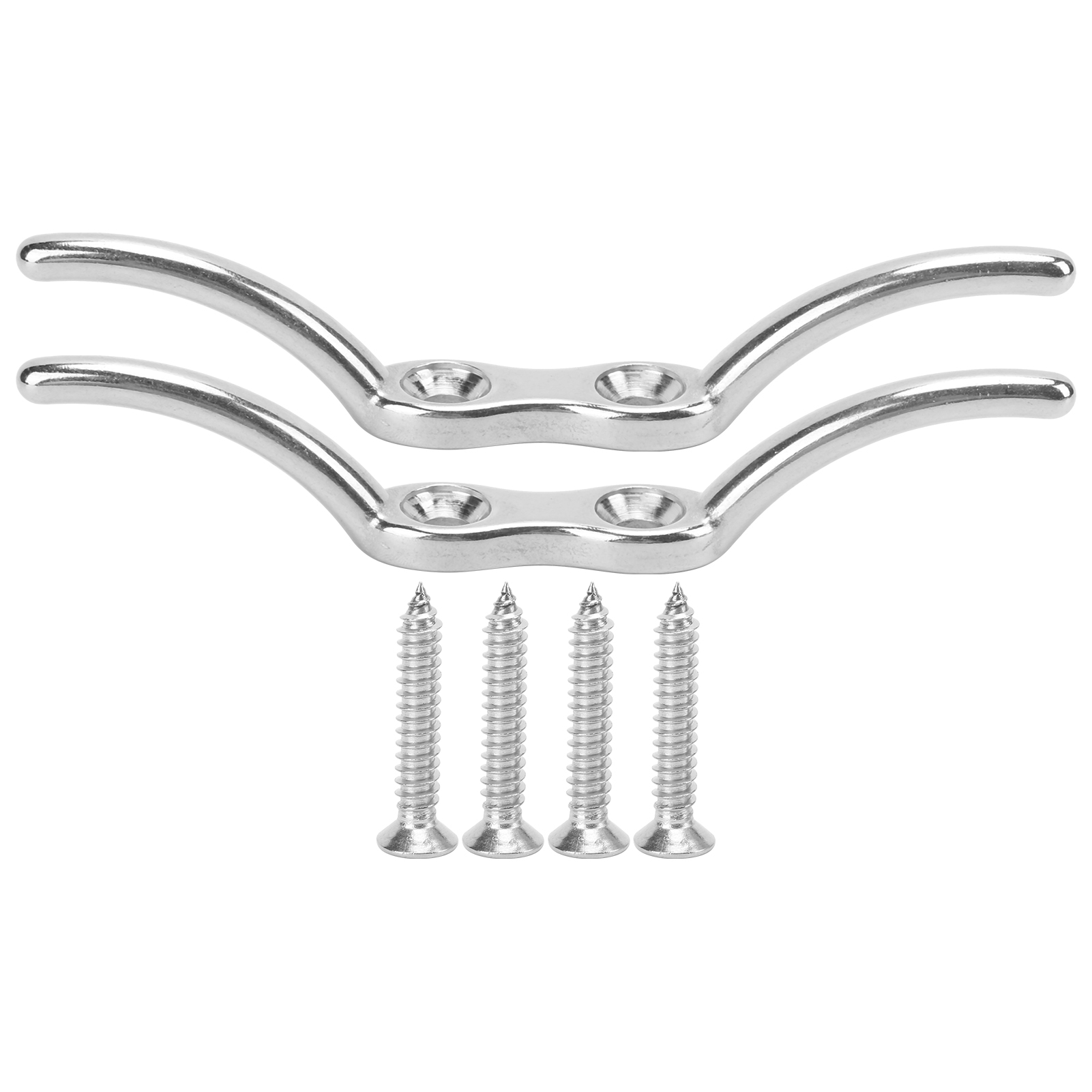 Taquet d'amarrage en acier inoxydable 15 cm, 2 trous de montage, vis fournies, lot de 2
