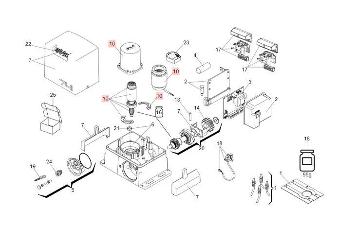 Faac Mehrfarbig - Motorstatorkappe Rotor Für 741 230 V Original-Ersatzteil 63003159