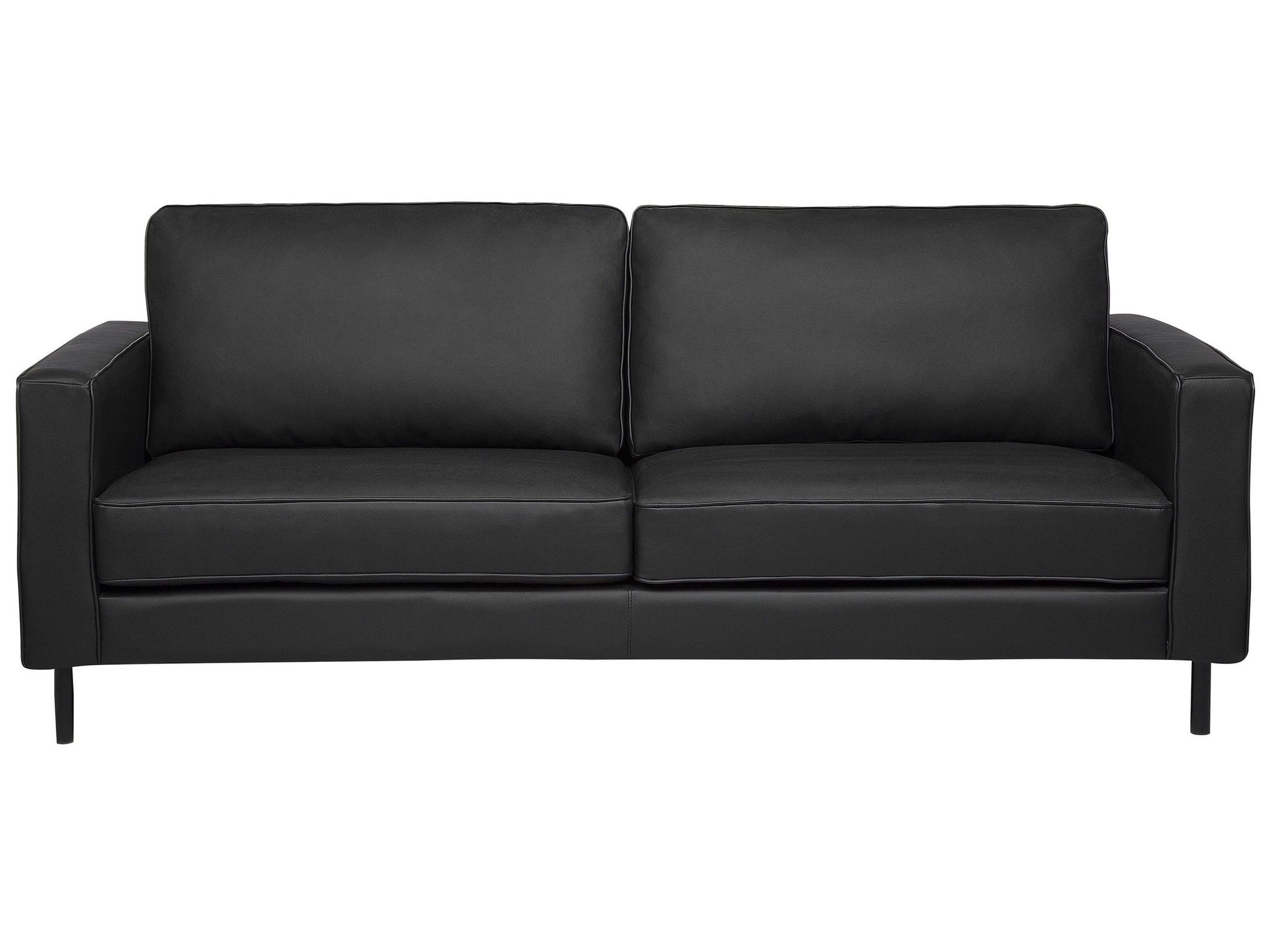 Beliani Sofa 3-sitzer Savalen Echtleder Schwarz