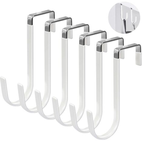 Crochets de porte en métal, caoutchouc antidérapant anti-rayures, lot de 6