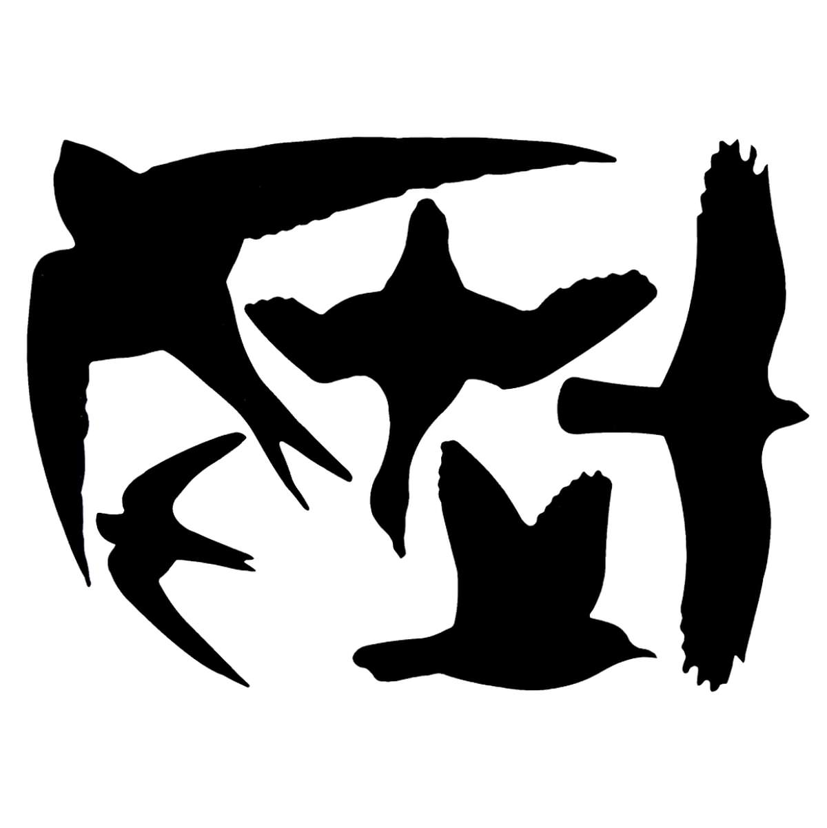 Esschert Design Vogelschutzaufkleber Für Fenster 5 Vogelsilhouetten Schwarz 8714982001000