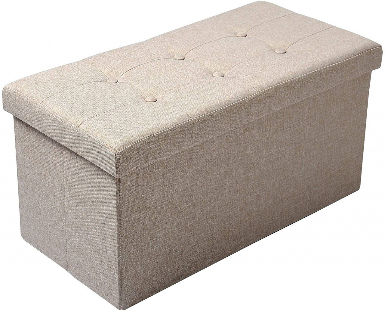 Woltu Beige Sitzhocker Sh32 Mit Stauraum Aus Leinen
