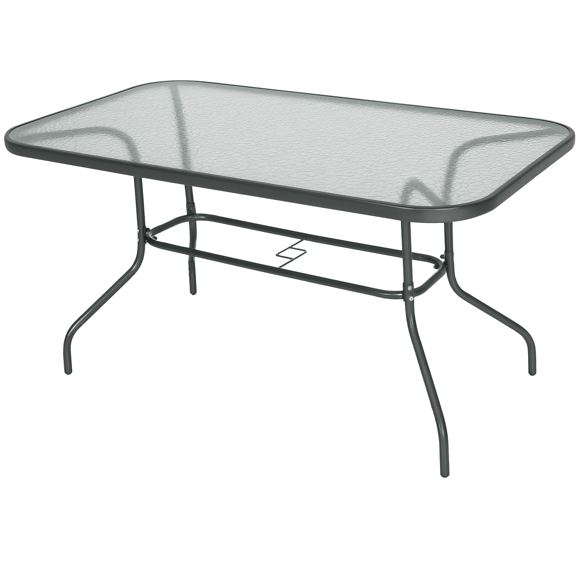 Outsunny – Table De Jardin Rectangulaire Métal Époxy 140x80x70cm Gris