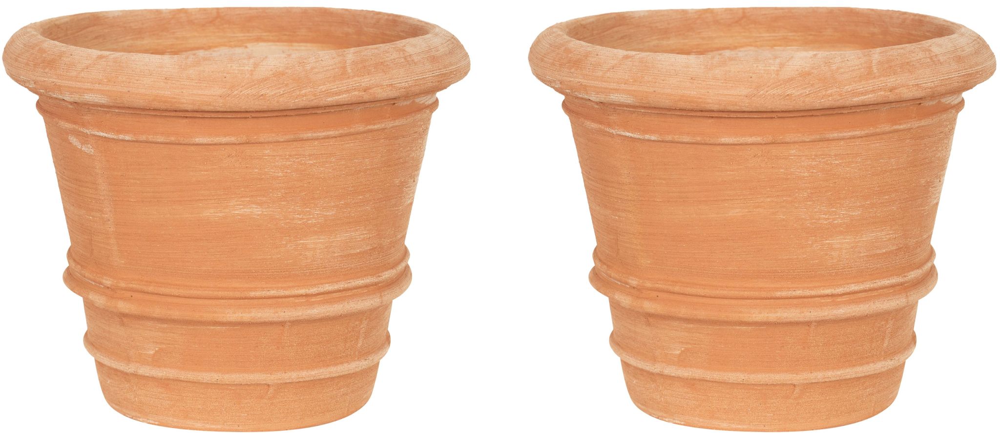 Set 2 Vase En Terre Cuite Vase D'Extérieur Vase Rond Jardinière De
