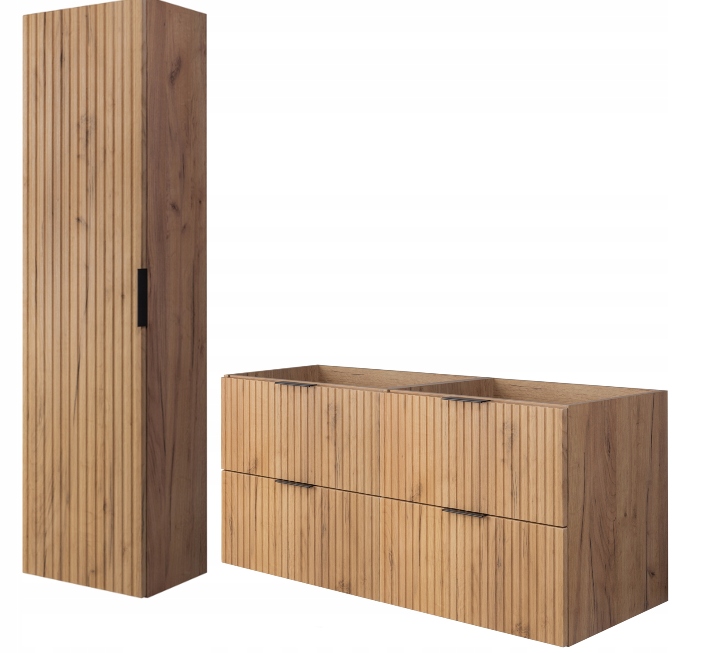 Ensemble De Meubles De Salle De Bains - Chêne Brun Mat - Craft