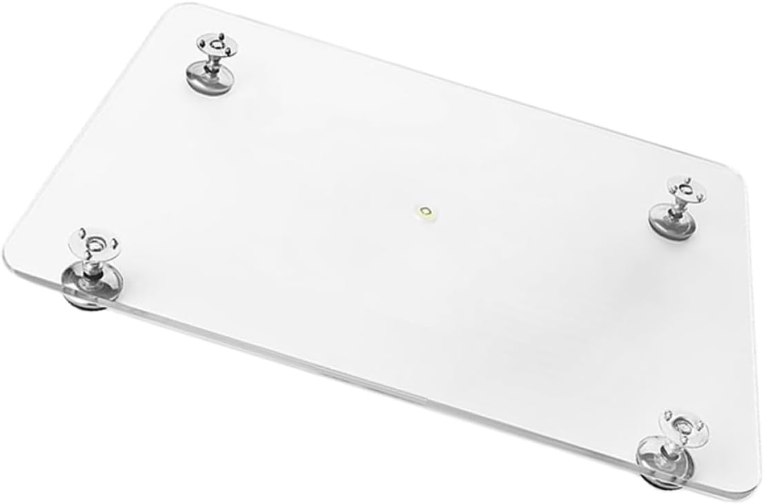 Table de nivellement réglable en acrylique, blanc, plateau stable, hauteur ajustable, pieds de mise à niveau inclus