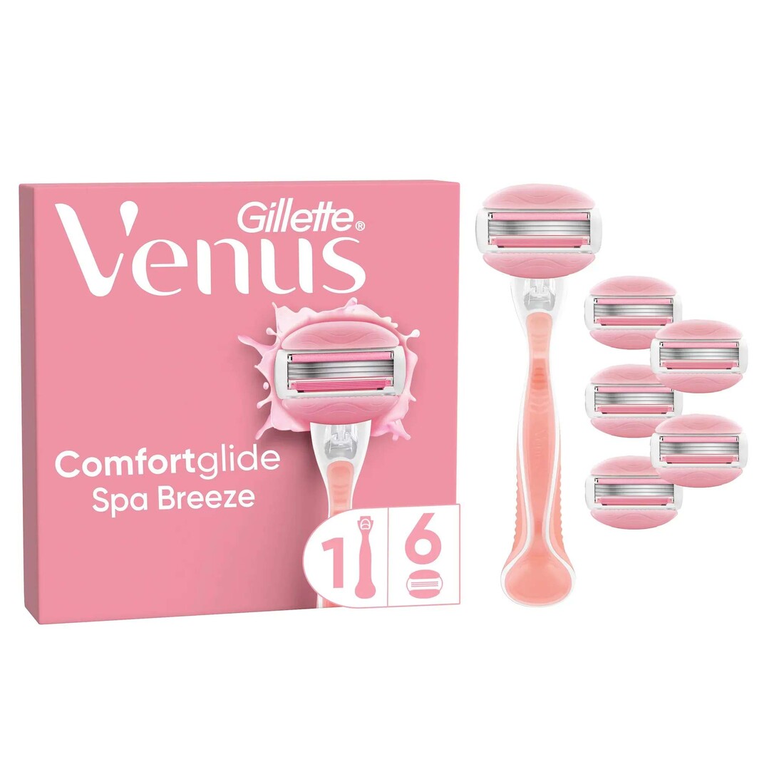 Gillette Venus Comfortglide Spa Breeze Systemklingen 6Er + Handstück Damenrasierer
