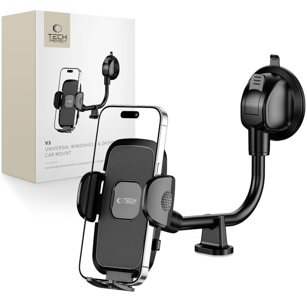 Oem Tech-Protect V3 Universal-Autohalterung Mit Langem Arm Für Windschutzscheibe Und Armaturenbrett, Schwarz 9490713928219