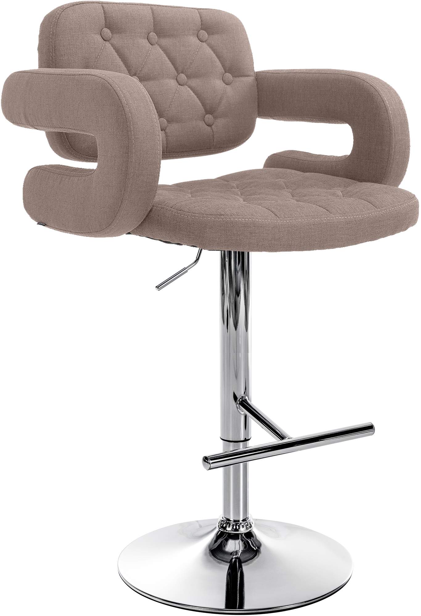 Clp Barhocker Dublin Stoff Taupe Chrom