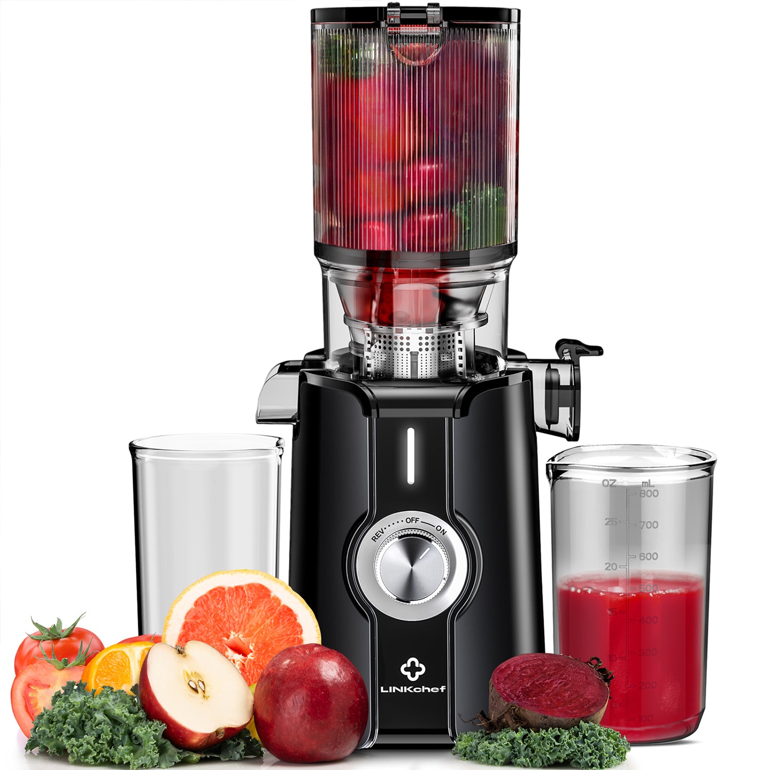 Linkchef Sj-051-Eu-Bl Entsafter - Ce 200W Leistung 1.2L Inklusive Saftpresse Leicht Zu Reinigen - Schwarz 9345750863132
