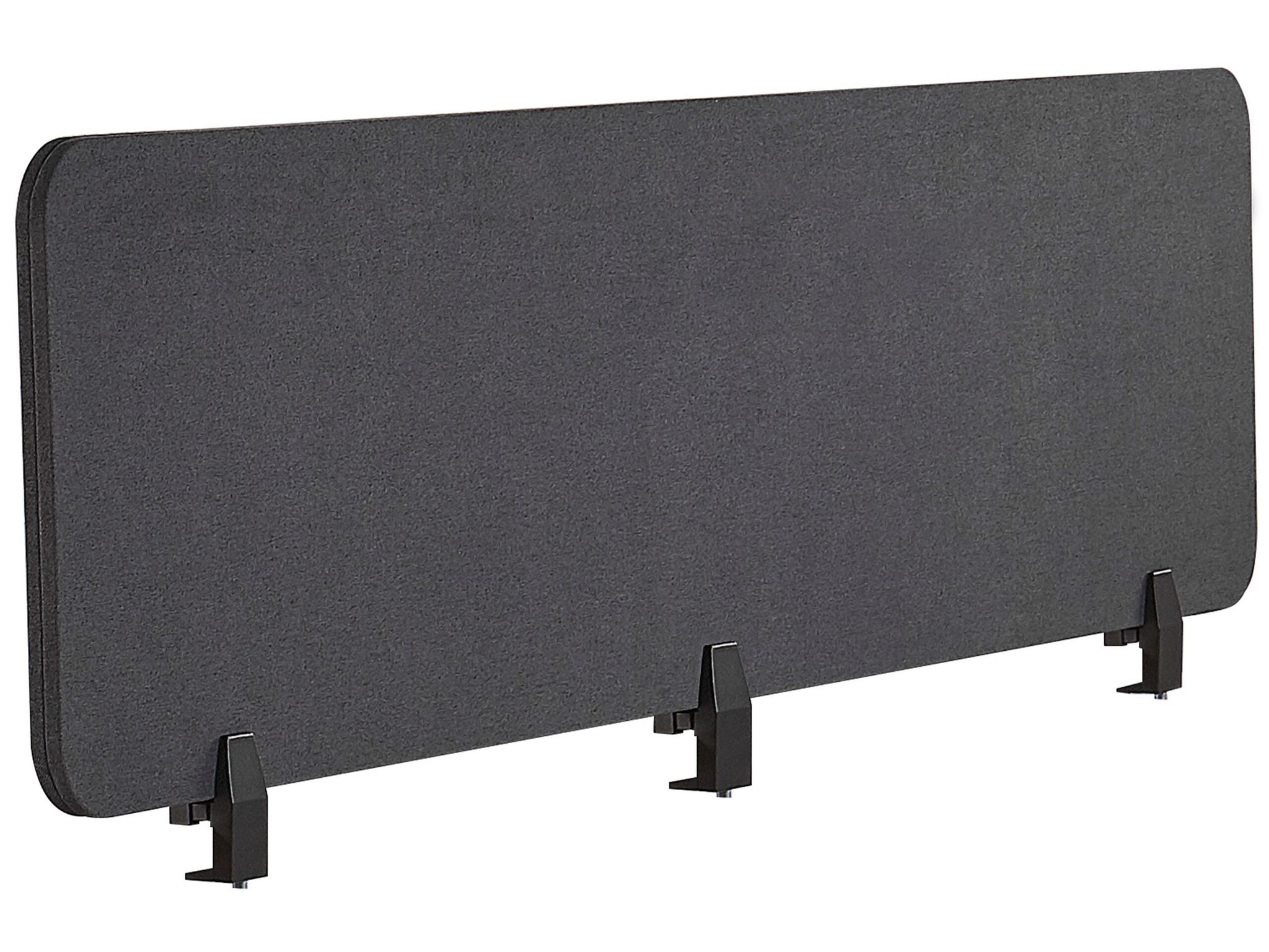 Beliani Desk Screen 180 X 40 Cm Dark Grey Wally
