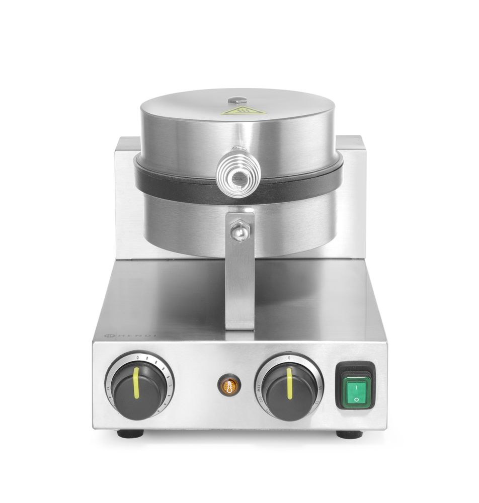 Hendi Profi-Waffeleisen rund aus Edelstahl Silber Ø 190 mm 230V 1000 W NEU - Bild 4