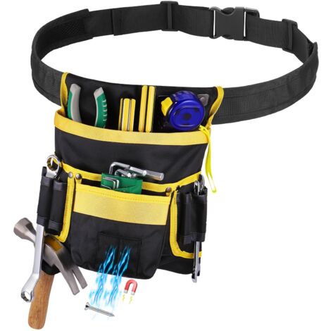 Ceinture porte-outils magnétique avec 13 poches, amovible et réglable