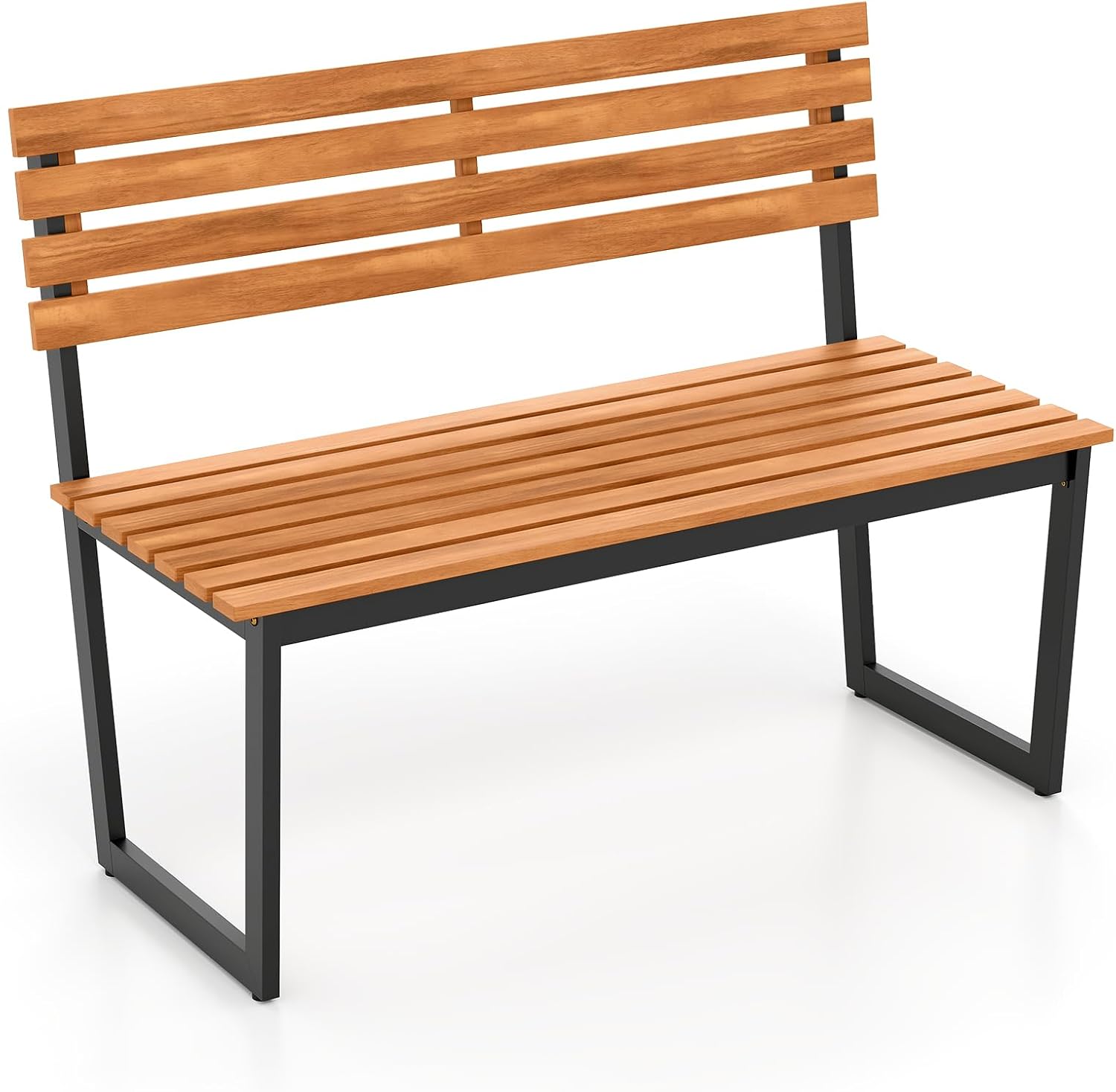 Banc Exterieur Jardin En Bois D'Acacia 2 Places Avec Dossier