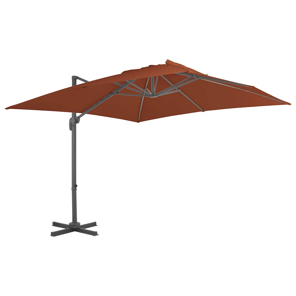 Parasol Déporté De Jardin Inclinable Et Rotatif 360° En Aluminium
