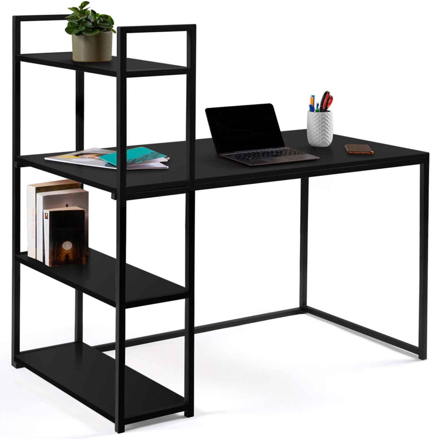 Idmarket - Bureau Bibliothèque Delson Noir Design Industriel