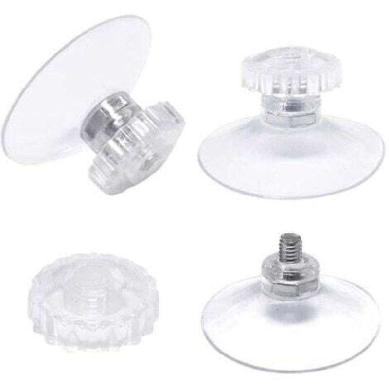 Ventouses à filetage avec écrous moletés, 45 mm, transparentes, lot de 30