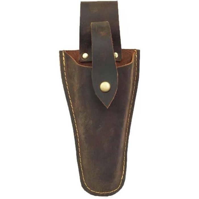 Étui en cuir pour sécateur ou cisaille de jardin, passant de ceinture jusqu'à 7,6 cm, marron