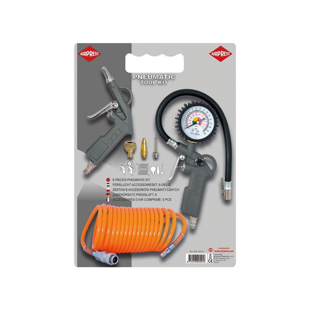 Airpress Orange Pneumatik-Zubehörset 6-Teilig - Ap 4300027